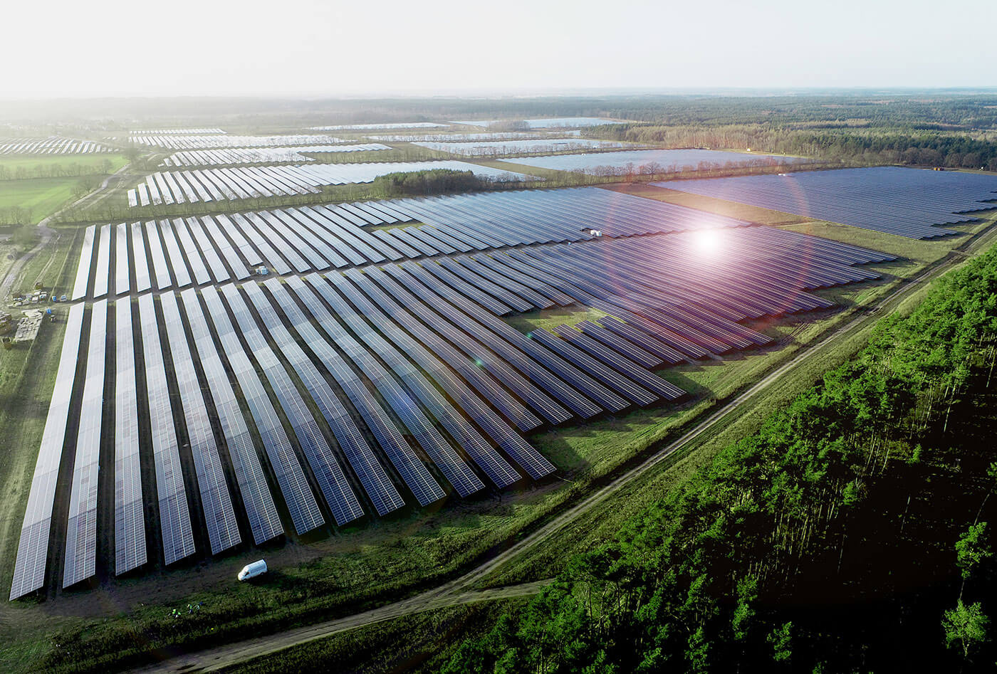 A large-scale solar power plant constructed by BELECTRIC