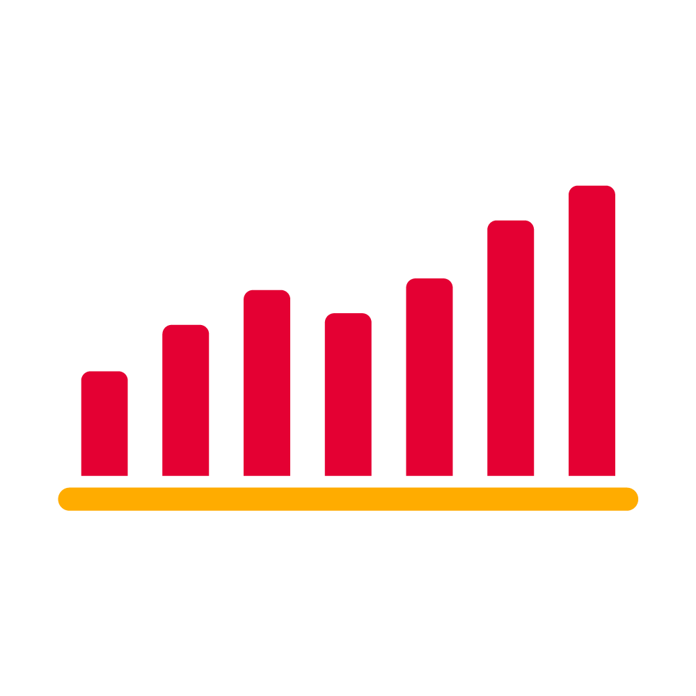 Showing a bar chart with red bars.