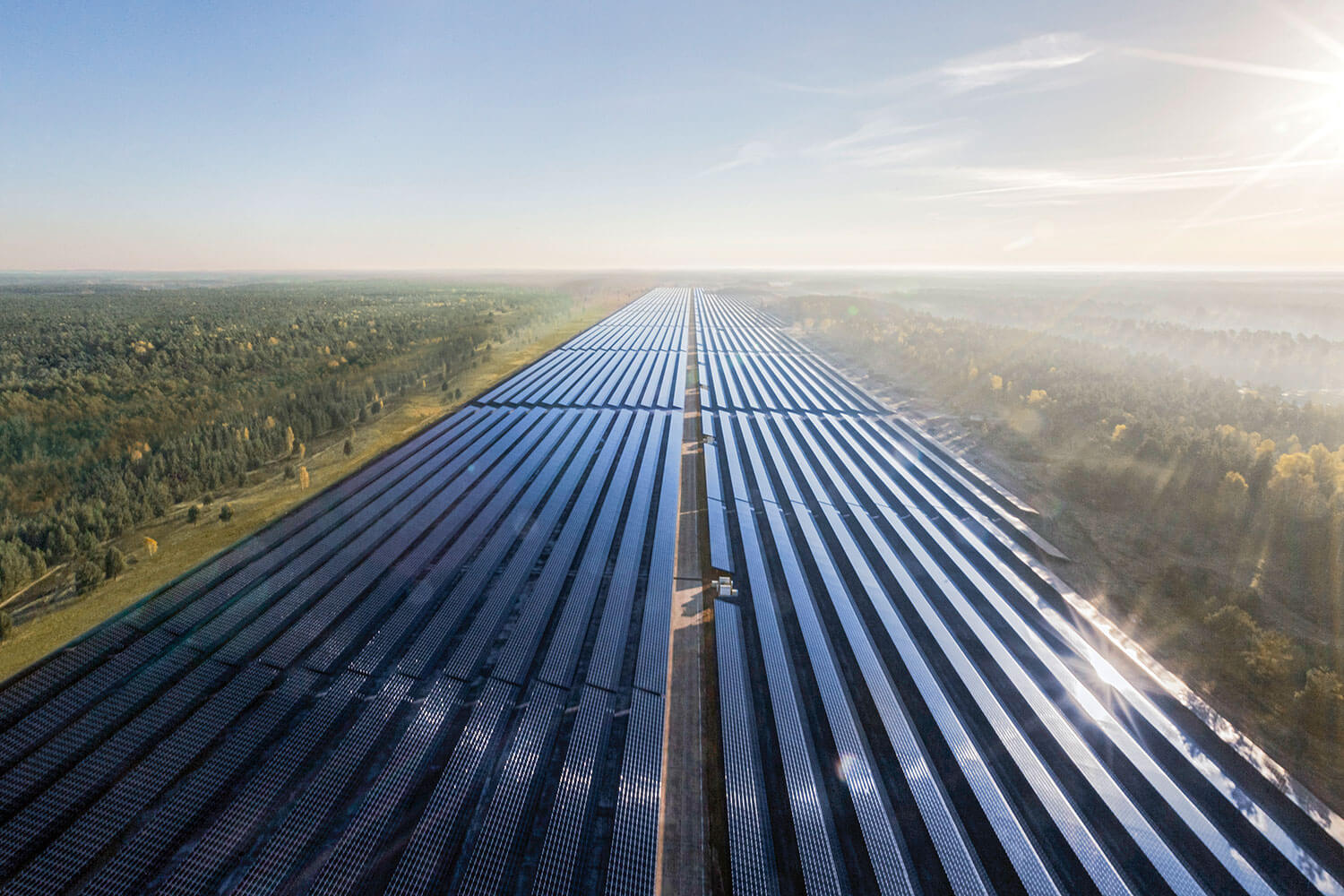 BELECTRIC's solar farm in Templin, Germany, seen from above