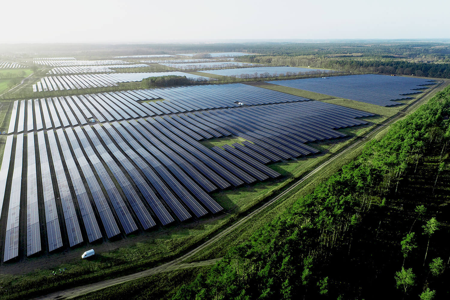 BELECTRIC's solar farm in Tramm-Göthen, Germany, seen from above
