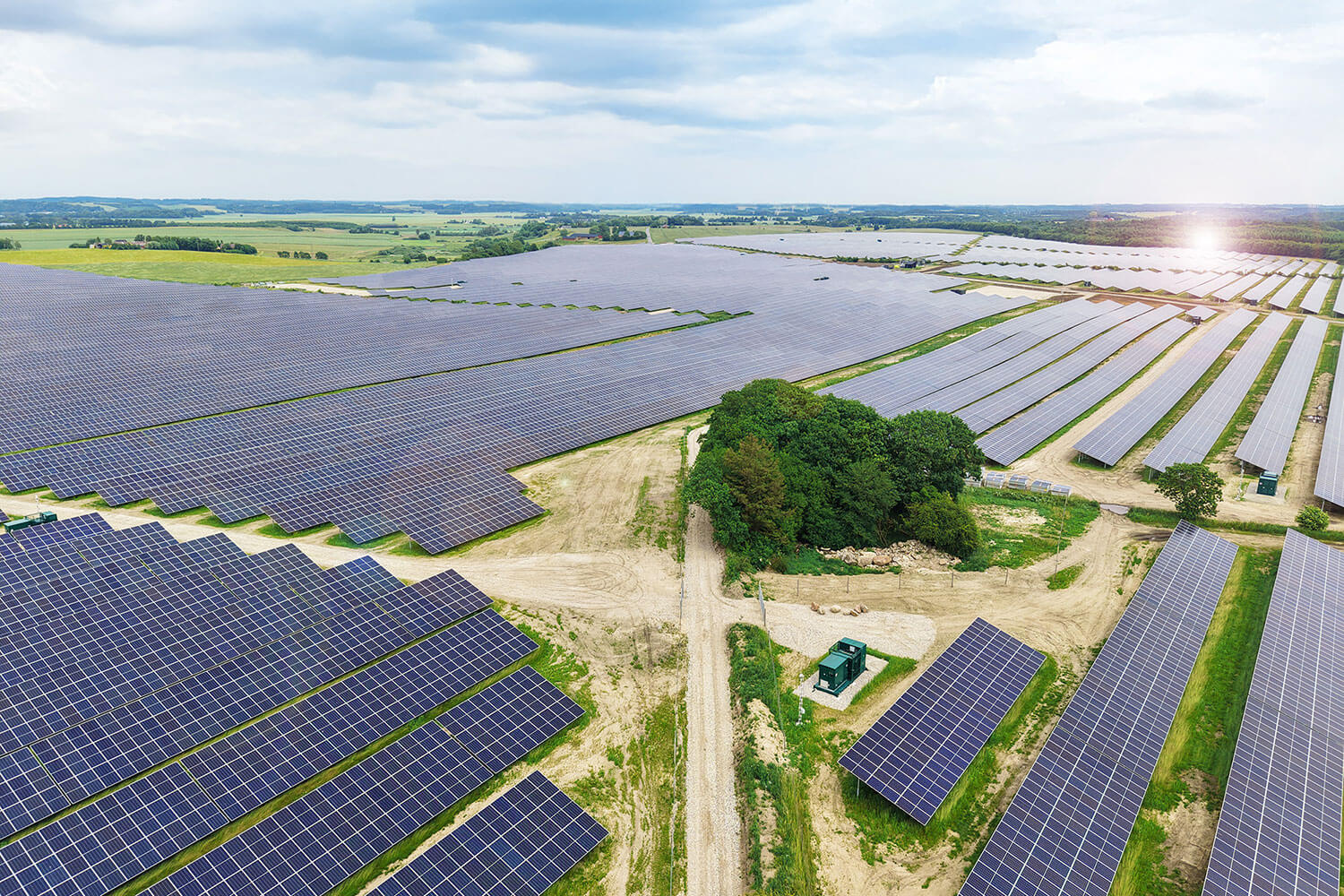 BELECTRIC's solar farm in Kolind, Denmark, seen from above