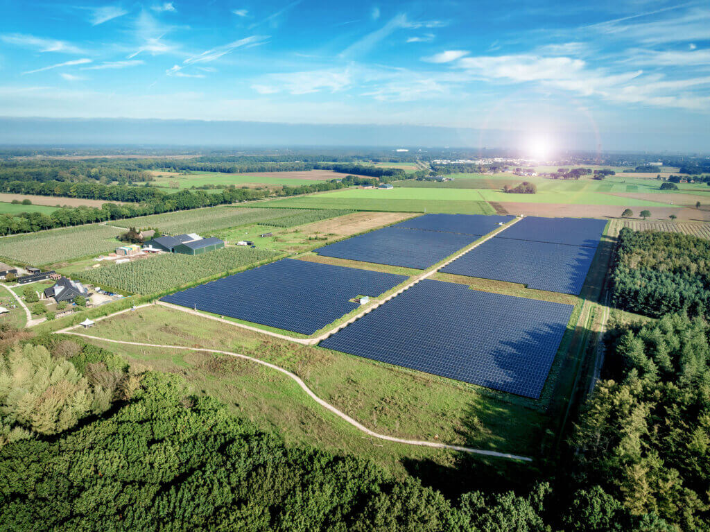 Der von BELECTRIC gebaute Solarpark Goirle aus der Vogelperspektive
